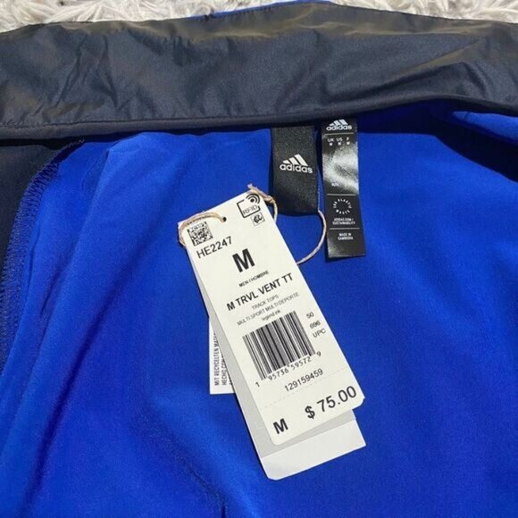 Adidas Sportswear Men's Travel Jacket Size Medium Track Tops Tulti Sport Zip New - Picture 4 of 16